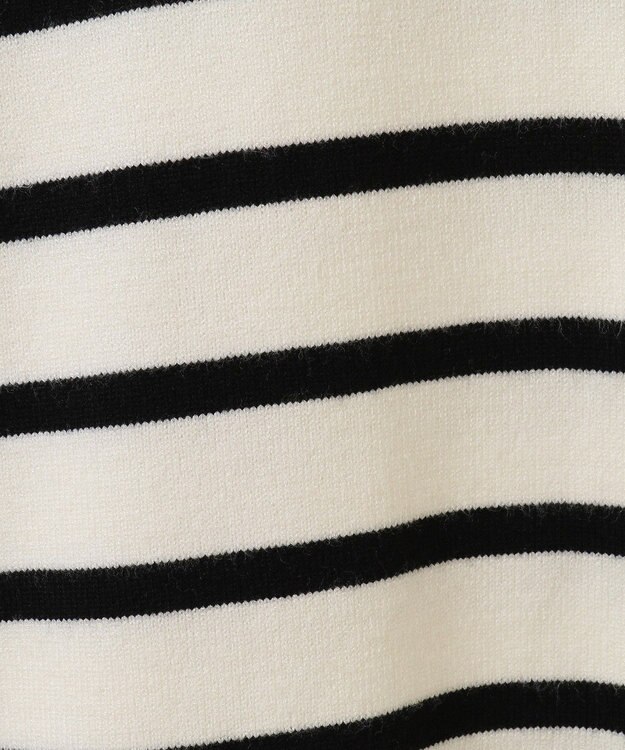 Green Parks もちやわモックネックニットプルオーバー Border