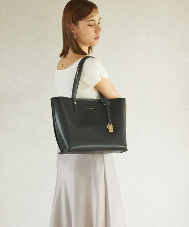 style code 【MERCURYDUO/マーキュリーデュオ】両アオリポケット サイド配色A4トートバッグ　 キーチャーム付 ブラック