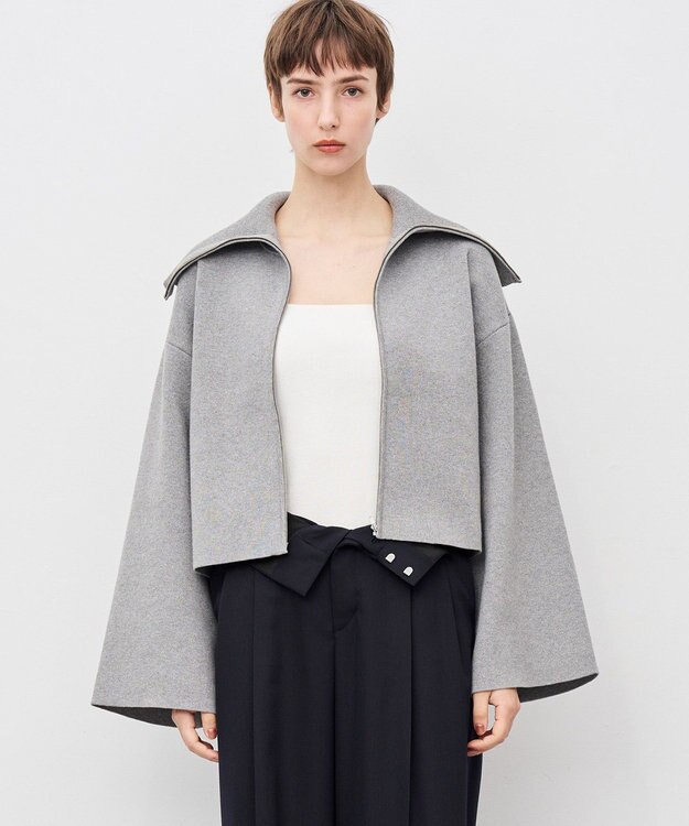 uncrave カシミヤブレンドニット ジップアップブルゾン グレー