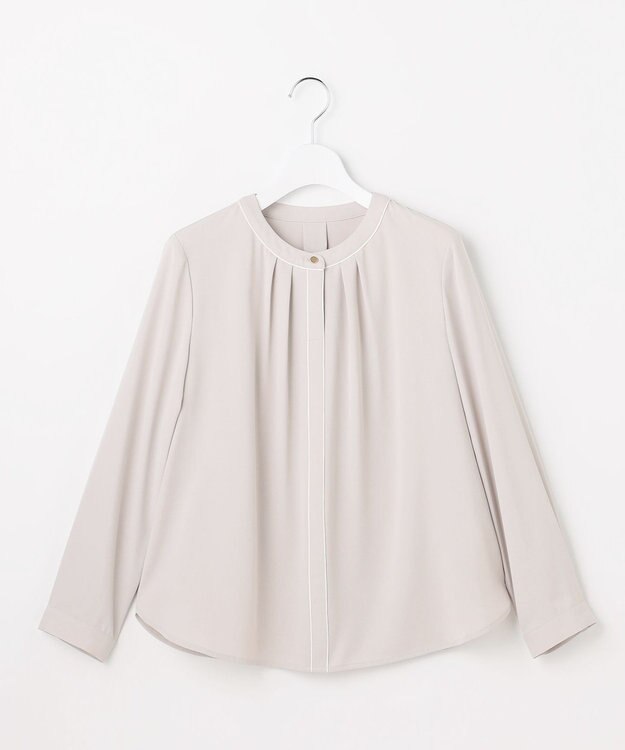 ANY SIS フロントタックバイカラー ブラウス グレージュ×アイボリー