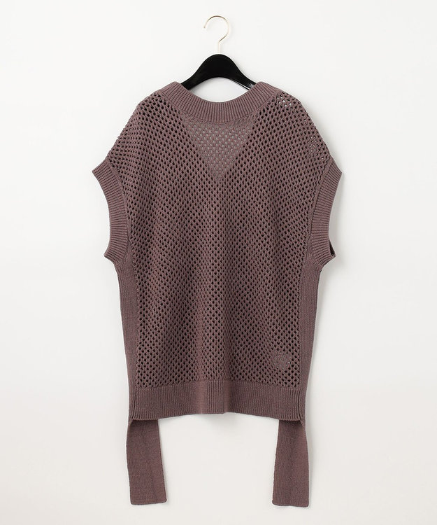 GRACE CONTINENTAL メッシュ2wayニットトップ ブラウン