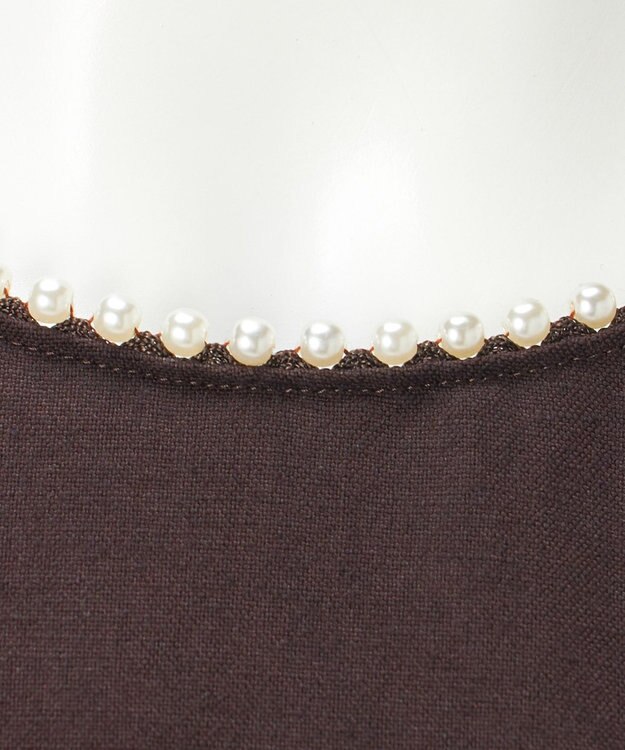 23区 【R(アール)】コットンリネン Aラインワンピース ダークブラウン系