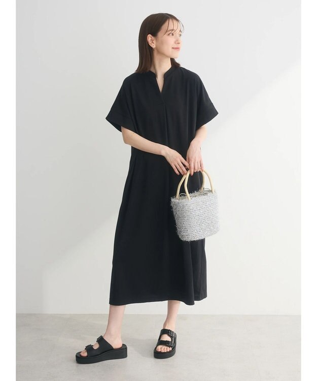 Green Parks 冷っとすずやか　カットワンピース Black