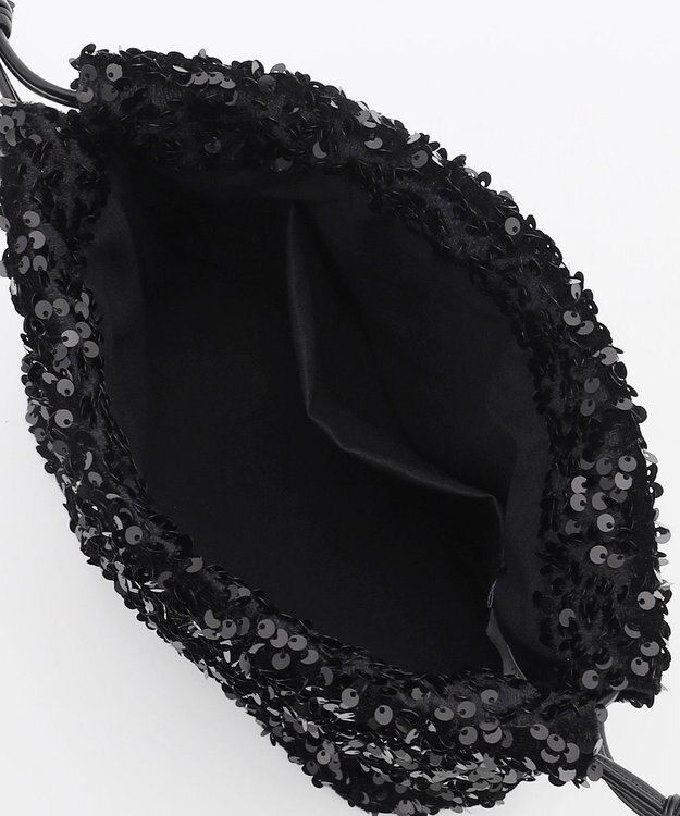 LA BAGAGERIE 【MONICA】スパンコール巾着ショルダー ブラック