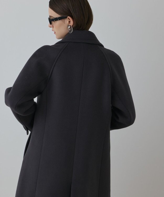 GRACE CONTINENTAL ショートビーバーロングコート チャコール