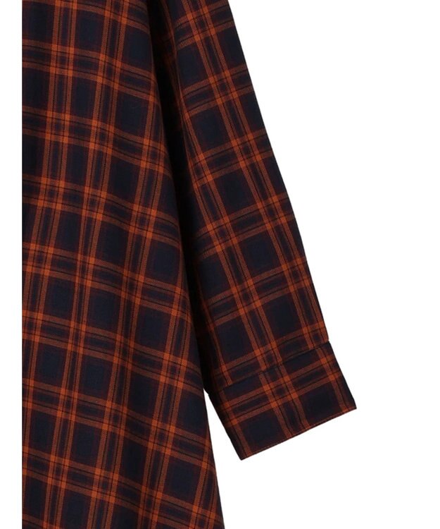 Green Parks ビエラチェックシャツワンピース Orange