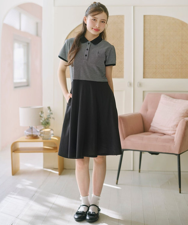 組曲 KIDS  【150-170㎝】 COOLMAXカノコワンピース ブラック