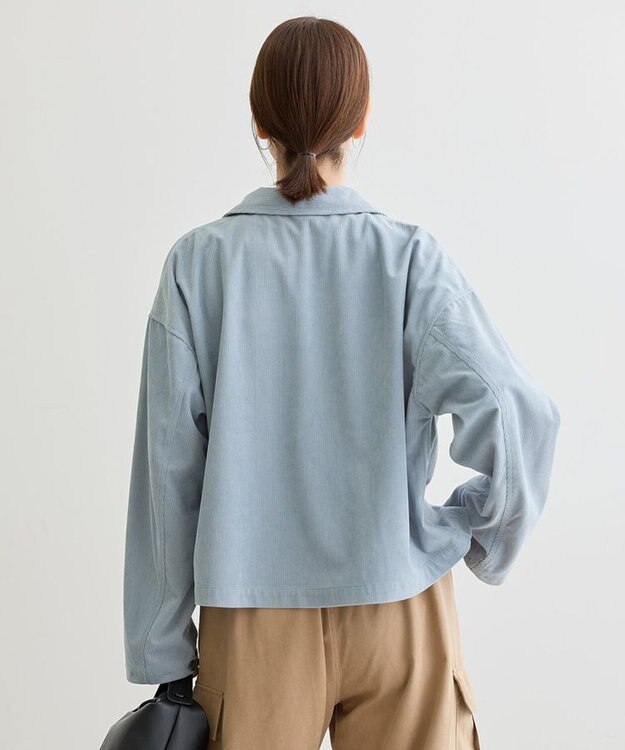 Green Parks ソフトコーデュロイショートシャツ Blue