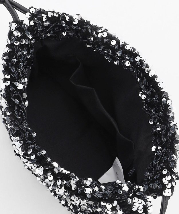 LA BAGAGERIE 【MONICA】スパンコール巾着ショルダー シルバー