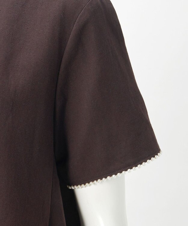 23区 【R(アール)】コットンリネン Aラインワンピース ダークブラウン系