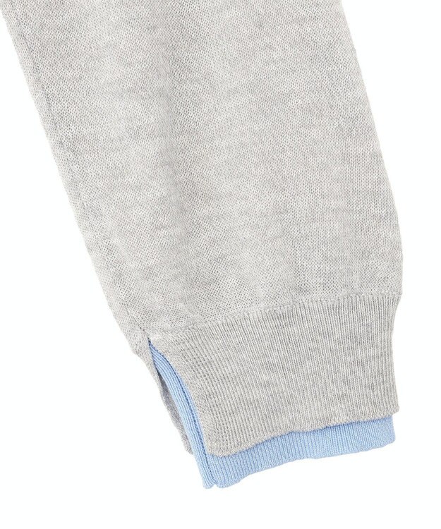 AMERICAN HOLIC シアー配色ニットカーディガン Light Gray