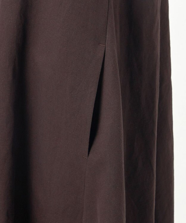 23区 【R(アール)】コットンリネン Aラインワンピース ダークブラウン系