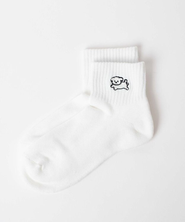 WEGO アンクルパイルゆる刺繍ソックス 柄2