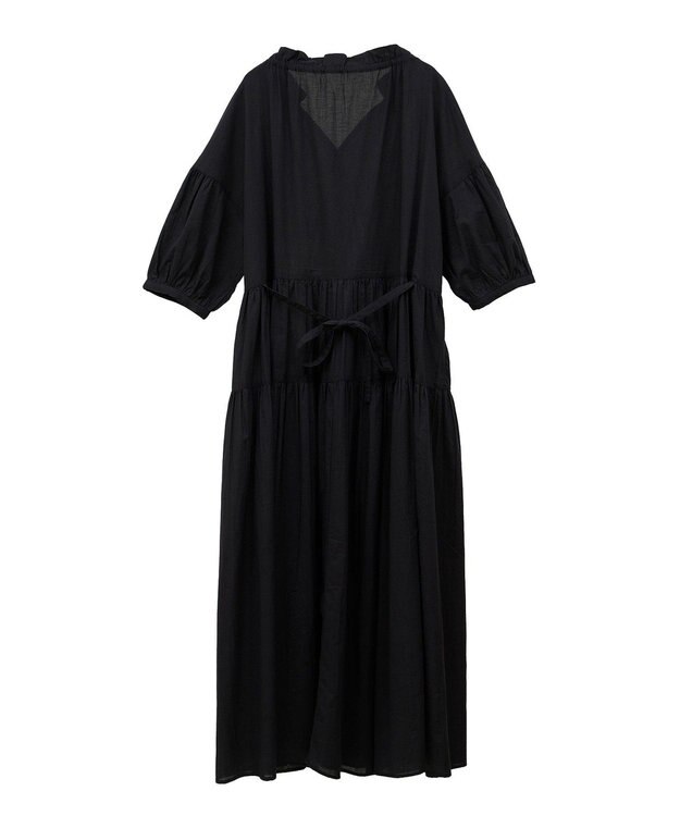 CRAFT STANDARD BOUTIQUE インド綿ティアードマキシワンピース Black