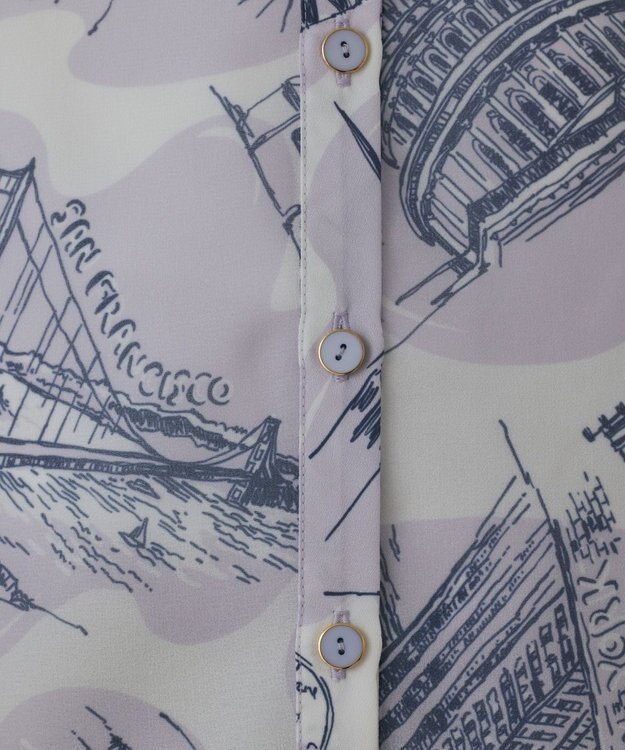 GRACE CONTINENTAL スカ－フタイブラウス ラベンダー