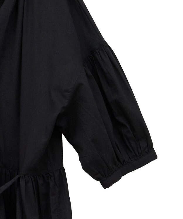 CRAFT STANDARD BOUTIQUE インド綿ティアードマキシワンピース Black