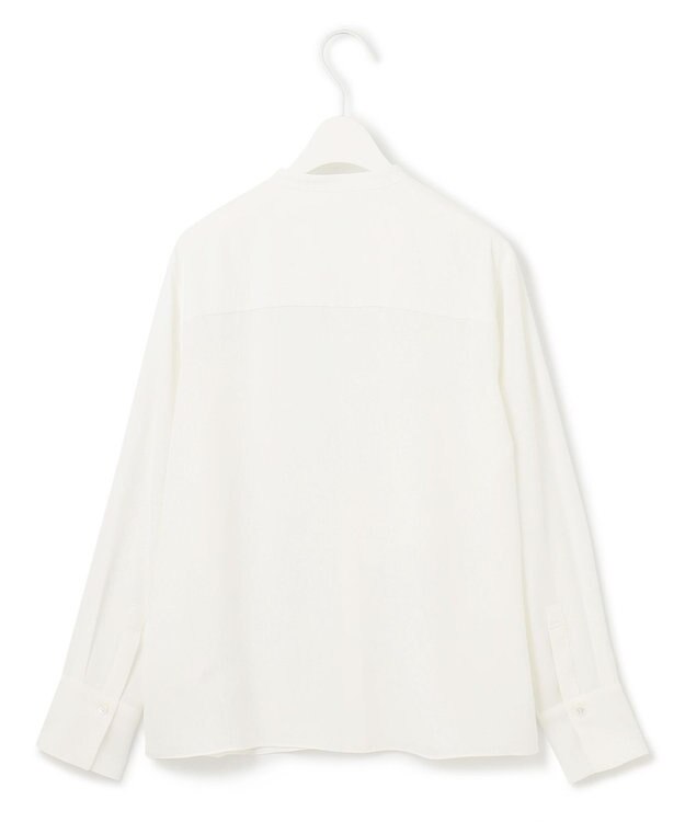 ICB 【速乾・洗える】BackSatinAmunzen ラッフルデザインブラウス オフホワイト系