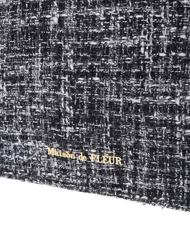 Maison de FLEUR EC限定ツイードフリルスクエアトートMバッグ Black