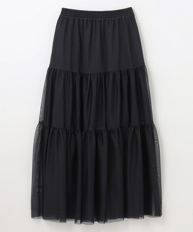 GRACE CONTINENTAL チュールティアードスカート ブラック