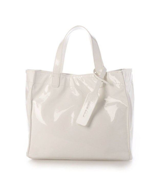 UNBILLION カシュカシュ cachecache / ソフトエナメルスクエア手提げトートS ホワイト