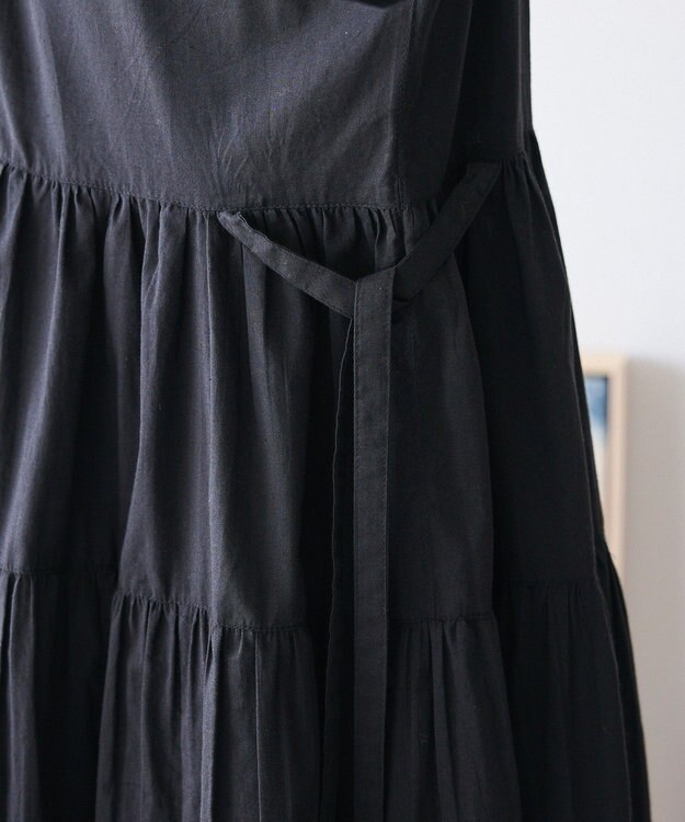 CRAFT STANDARD BOUTIQUE インド綿ティアードマキシワンピース Black