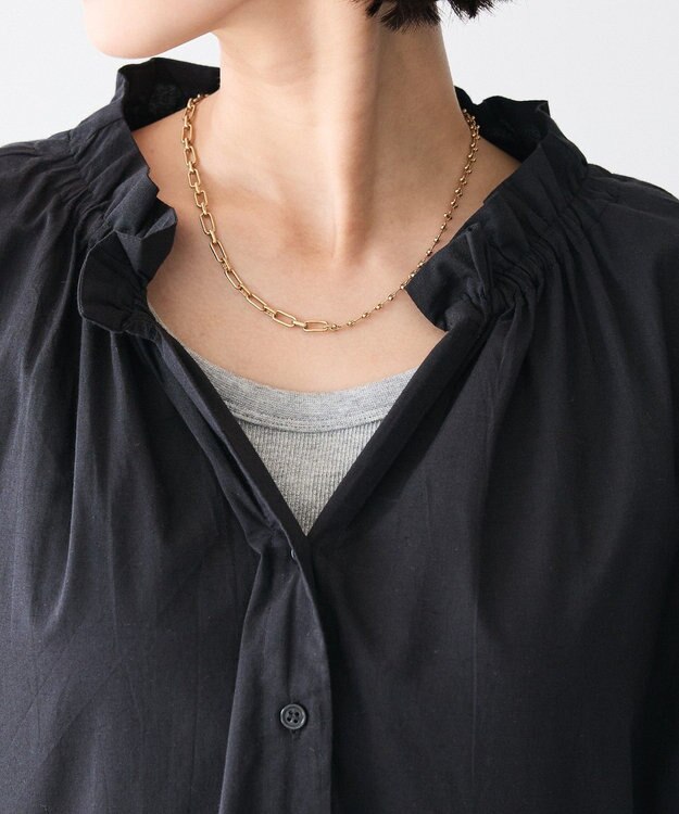 CRAFT STANDARD BOUTIQUE インド綿ティアードマキシワンピース Black