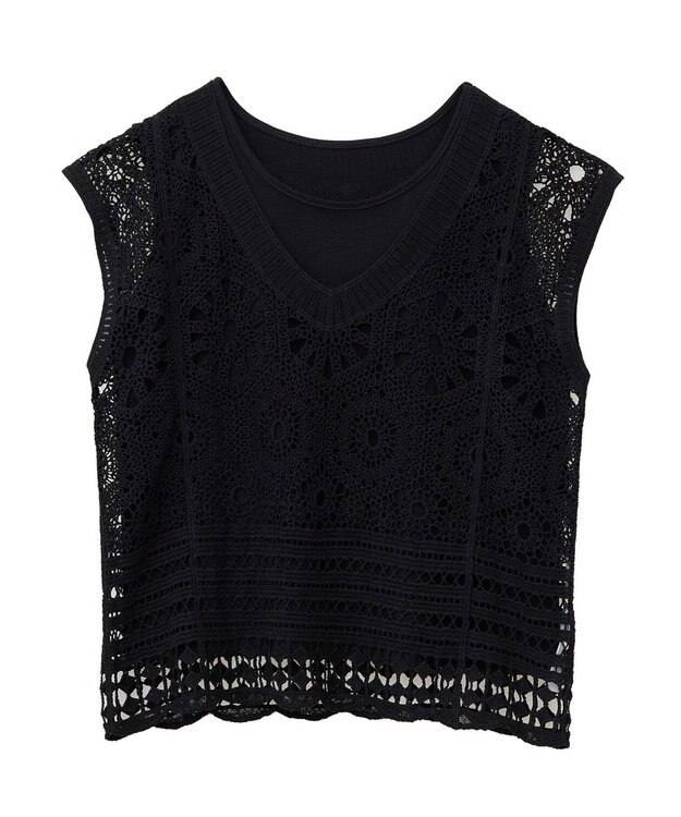 Green Parks ＳＥＴ２点クロシェプルオーバー＋タンクトップ Orange