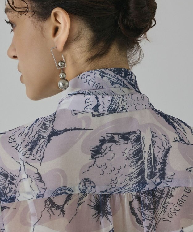 GRACE CONTINENTAL スカ－フタイブラウス ラベンダー