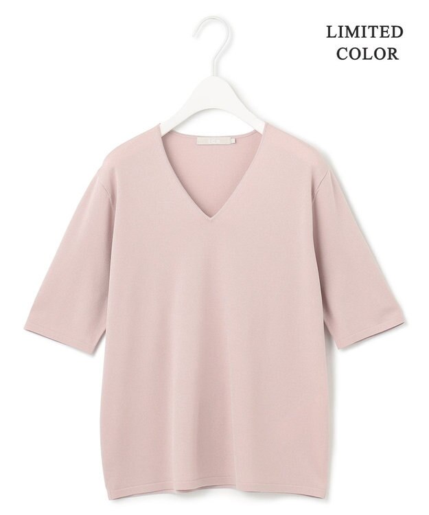 ICB L 【WEB限定カラーあり】 シンセティックハイゲージ 半袖ニット ピンク系［WEB限定］