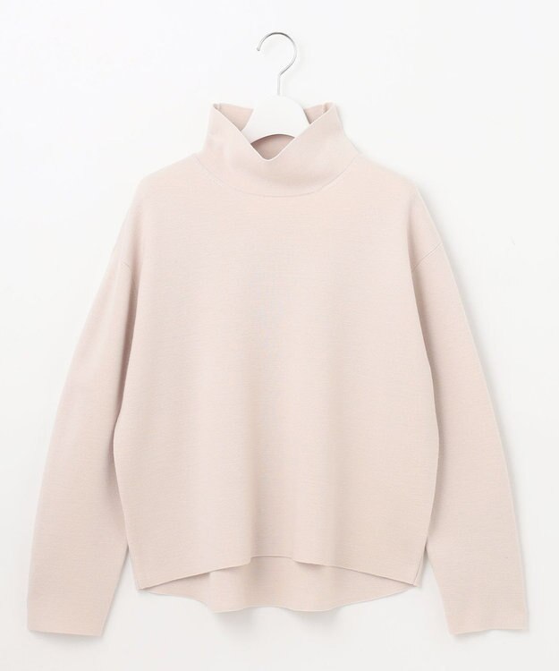 自由区 S 【洗える】ウールミラノハイネック ニット ベージュ系