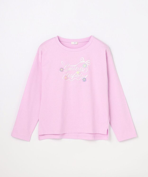 ANY KIDS 【綿100%】ロゴプリント 長袖Tシャツ ラベンダー