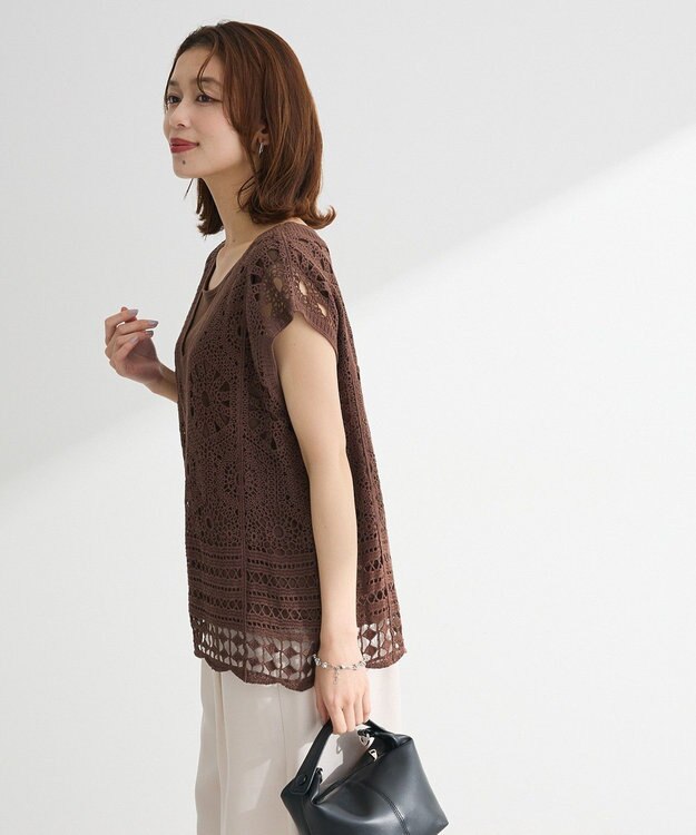 Green Parks ＳＥＴ２点クロシェプルオーバー＋タンクトップ Orange