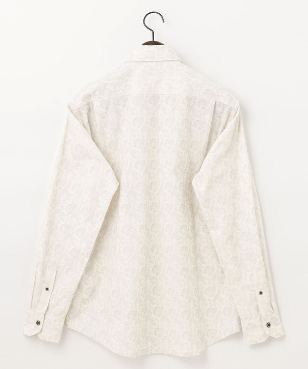 JOSEPH ABBOUD 【キングサイズ・ソフトな着心地】ペイズリー柄 コーデュロイシャツ ホワイト系6