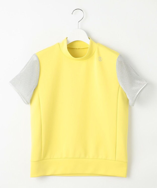 23区GOLF 【WOMEN】シアーラメ袖デザイン ライトダンボールモックネック イエロー系