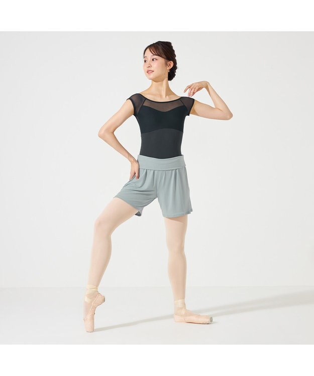 Chacott フレンチスリーブレオタード ボトルグリーン