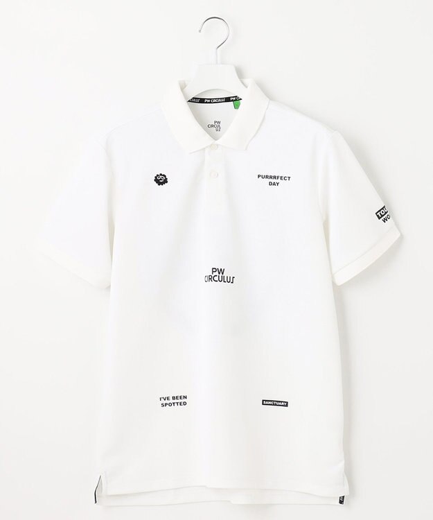 PW CIRCULUS 【MEN】【吸汗速乾】ベーシックカノコ ポロシャツ ホワイト系