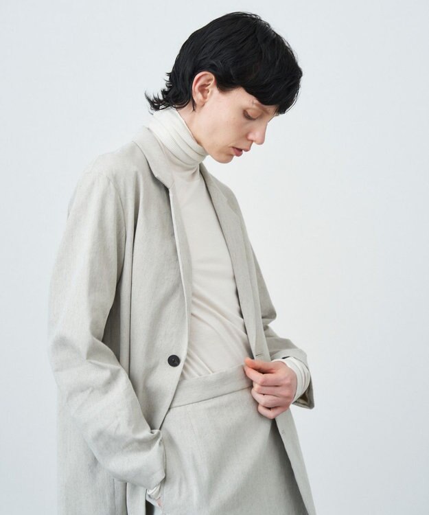 ATON HEAVY HEMP | タックストレートスカート GRAY