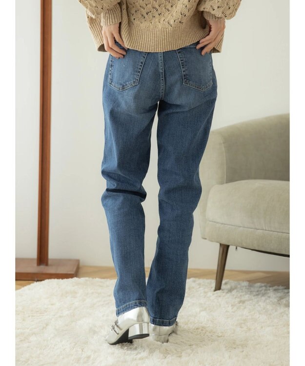 earth music&ecology テーパードデニムパンツ Light Indigo