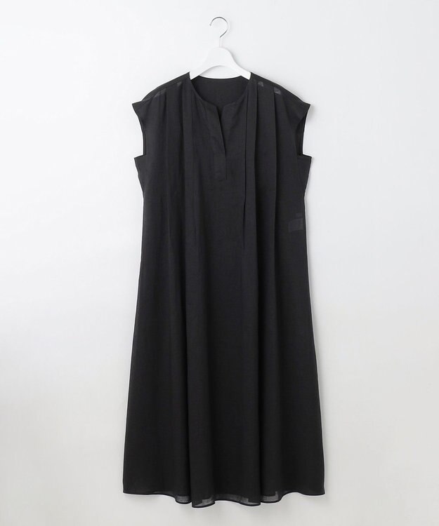 自由区 【カタログ掲載・接触冷感・洗える】シアーラミーローンフレンチスリーブ ワンピース セピア