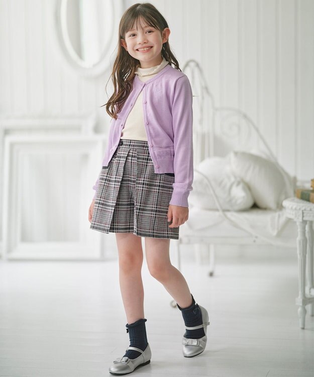 組曲 KIDS 【150-160㎝】レディチェック キュロット モノトーン