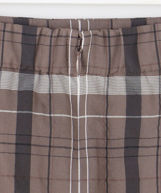 J.PRESS LADIES L 【洗える】シアーチェック スカート ブラウン系