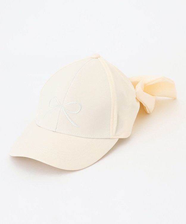 ANY KIDS 【日よけ付き】2WAYリボン刺繍キャップ エクリュ