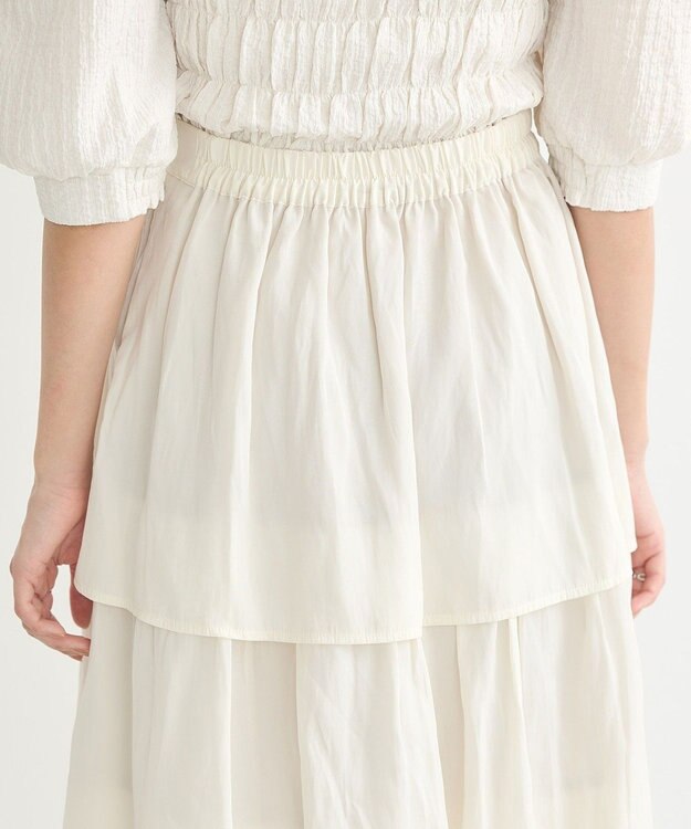 earth music&ecology ティアードスカート Ivory