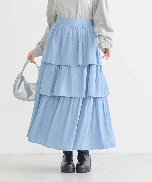 earth music&ecology ティアードスカート Blue