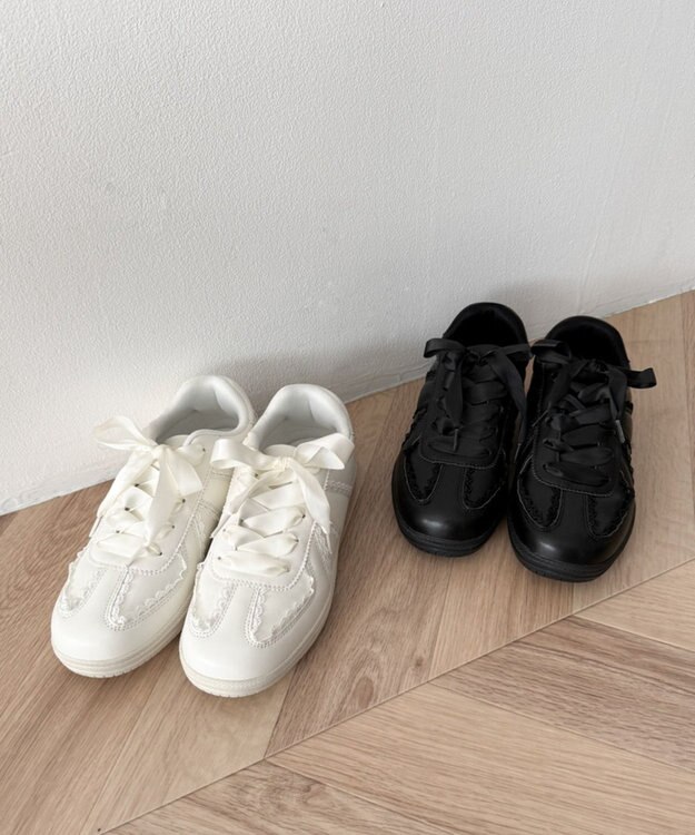 WEGO レースローカットスニーカー ブラック