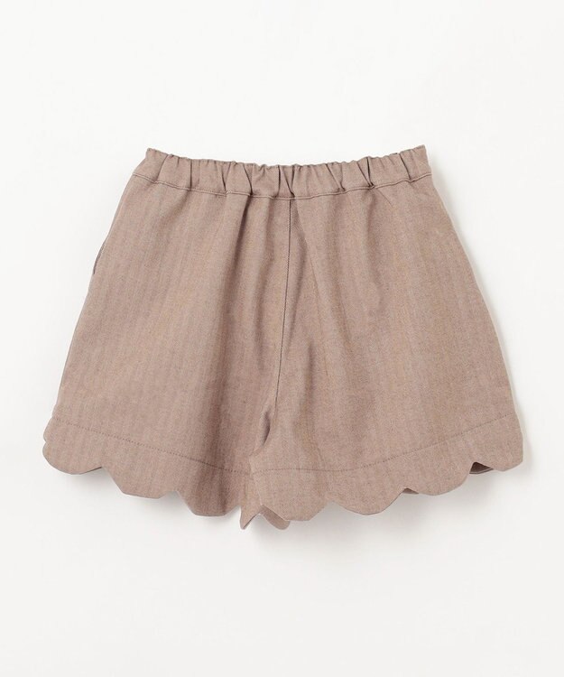 ANY KIDS ミニ丈 へリンボン キュロット ベージュ