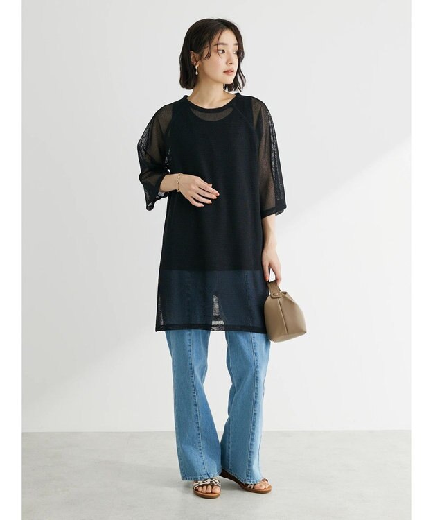 Green Parks ＳＥＴ２点メッシュラグランチュニック Black