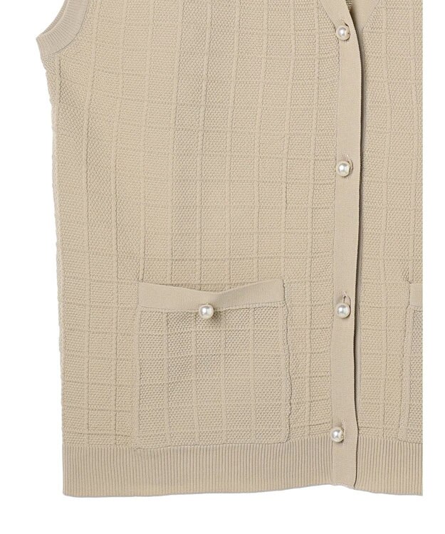 earth music&ecology パールボタンスポンディッシュベスト Beige