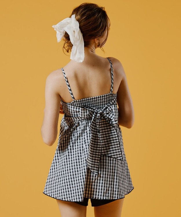 San-ai Resort（三愛水着楽園） 【WEB限定】ペプラムチェック3点セット【Beach Queen（ビーチクイーン）】 ブラック