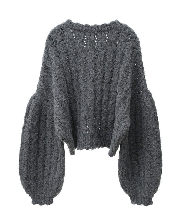 Green Parks ■ＥＳＣＡＲ　リボンボタンクロップドカーディガ Charcoal Gray